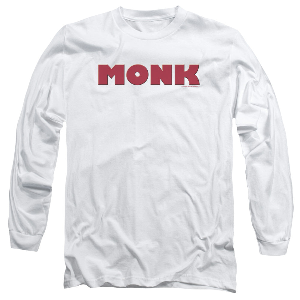 Monk - Logo - Long Sleeve Adult 18/1 - White T-shirt