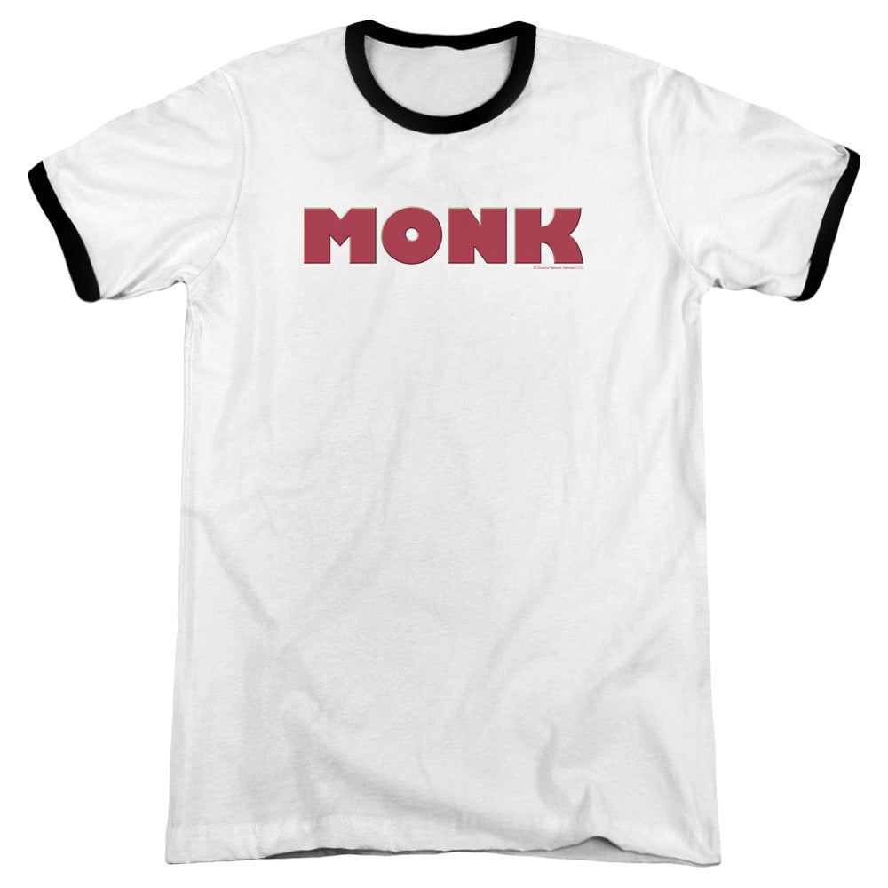 Monk - Logo - Adult Ringer - White/black