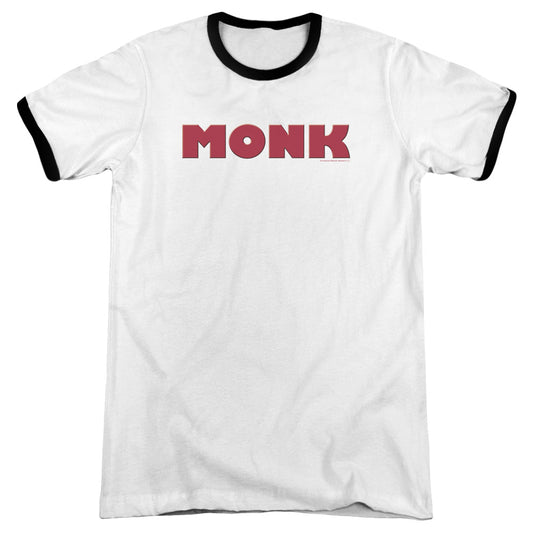 Monk - Logo - Adult Ringer - White/black