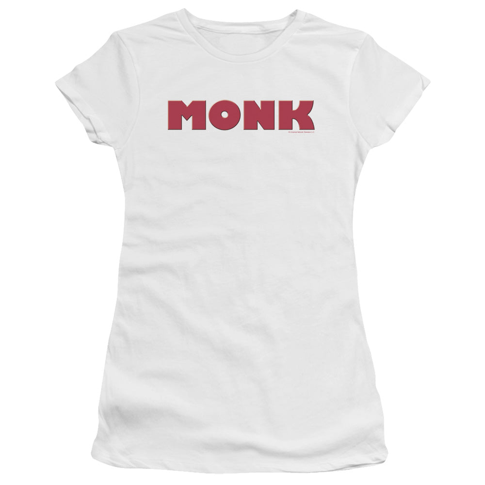 Monk - Logo - Short Sleeve Junior Sheer - White T-shirt