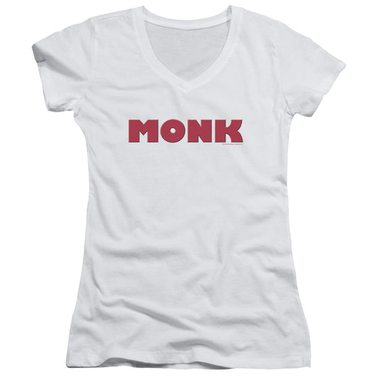 Monk - Logo - Junior V-neck - White