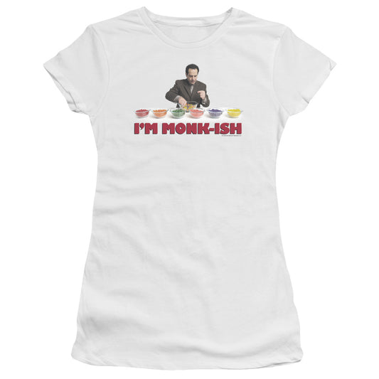 Monk - Im Monk Ish - Short Sleeve Junior Sheer - White T-shirt