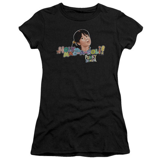 Punky Brewster - Holy Mac A Noli - Short Sleeve Junior Sheer - Black T-shirt
