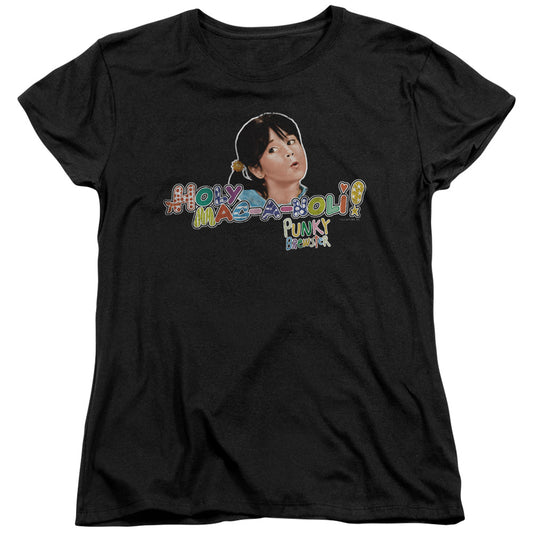 Punky Brewster - Holy Mac A Noli - Short Sleeve Womens Tee - Black T-shirt