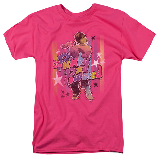 Punky Brewster - Punky Powered - Short Sleeve Adult 18/1 - Hot Pink T-shirt