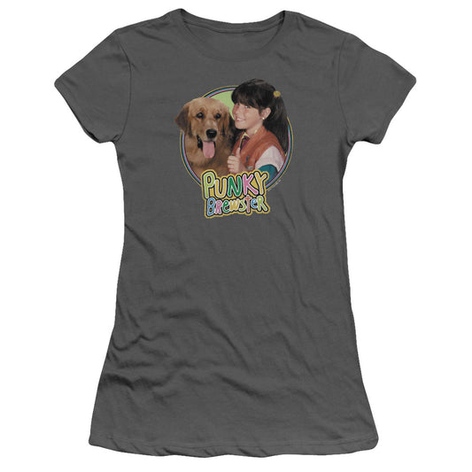 Punky Brewster - Punky & Brandon - Short Sleeve Junior Sheer - Charcoal T-shirt