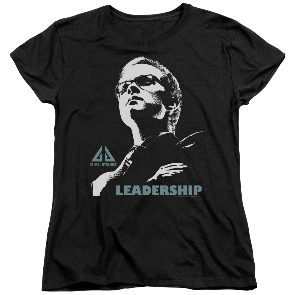 Eureka - Leadership Poster - Short Sleeve Womens Tee - Black - Sm - Black T-shirt