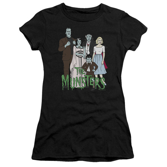 The Munsters - The Family - Short Sleeve Junior Sheer - Black T-shirt