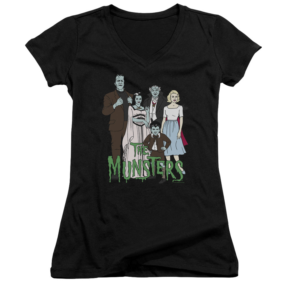 The Munsters - The Family - Junior V-neck - Black