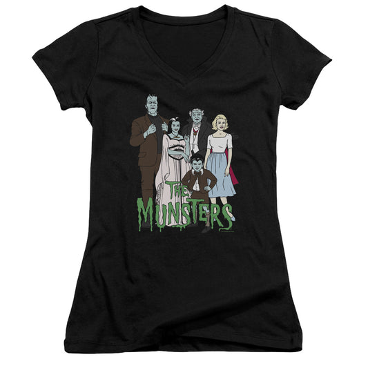 The Munsters - The Family - Junior V-neck - Black