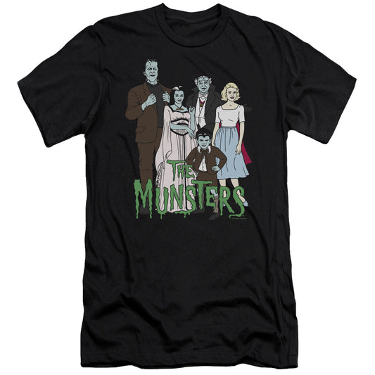 The Munsters - The Family - Short Sleeve Adult 30/1 - Black T-shirt
