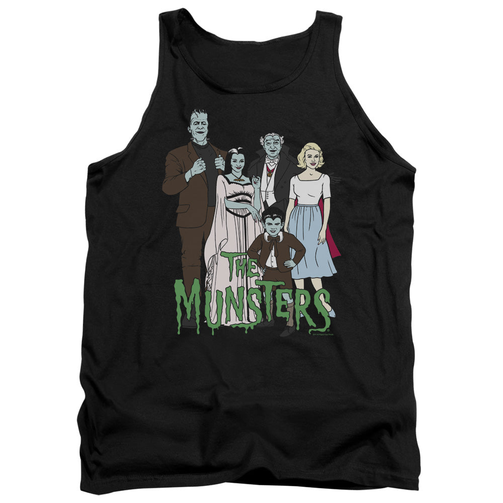 The Munsters The Family - Adult Tank - Black