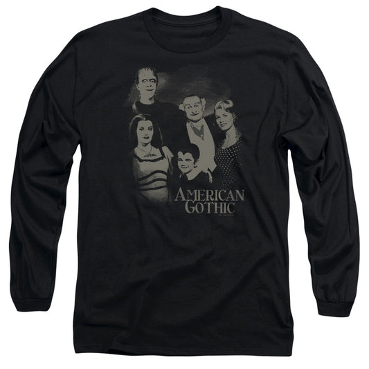 The Munsters - American Gothic - Long Sleeve Adult 18/1 - Black T-shirt