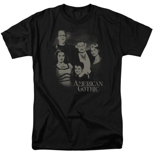 The Munsters - American Gothic - Short Sleeve Adult 18/1 - Black T-shirt