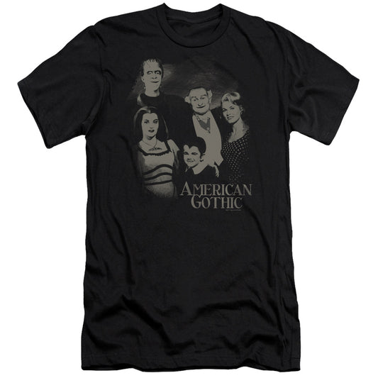 The Munsters - American Gothic - Short Sleeve Adult 30/1 - Black T-shirt