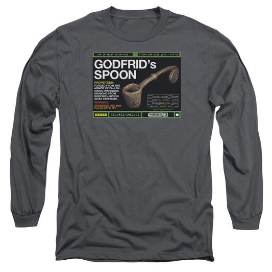 Warehouse 13 - Godfrid Spoon - Long Sleeve Adult 18/1 - Charcoal T-shirt