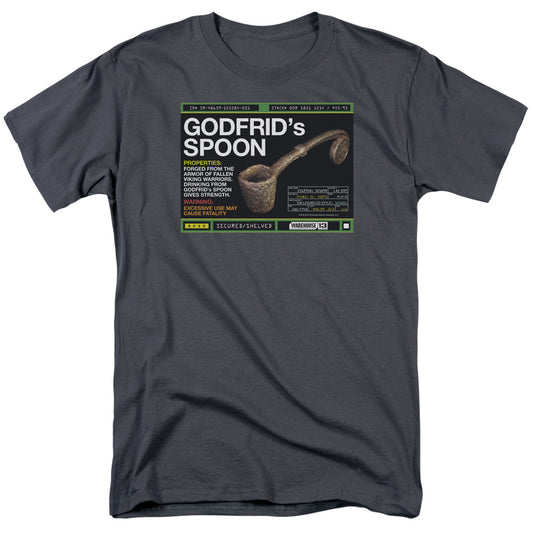 Warehouse 13 - Godfrid Spoon - Short Sleeve Adult 18/1 - Charcoal T-shirt