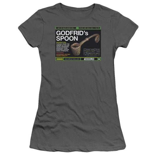 Warehouse 13 - Godfrid Spoon - Short Sleeve Junior Sheer - Charcoal T-shirt