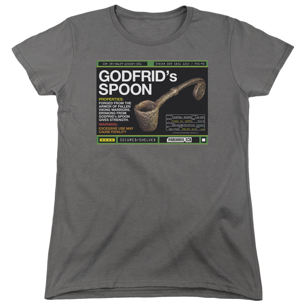 Warehouse 13 - Godfrid Spoon - Short Sleeve Womens Tee - Charcoal T-shirt