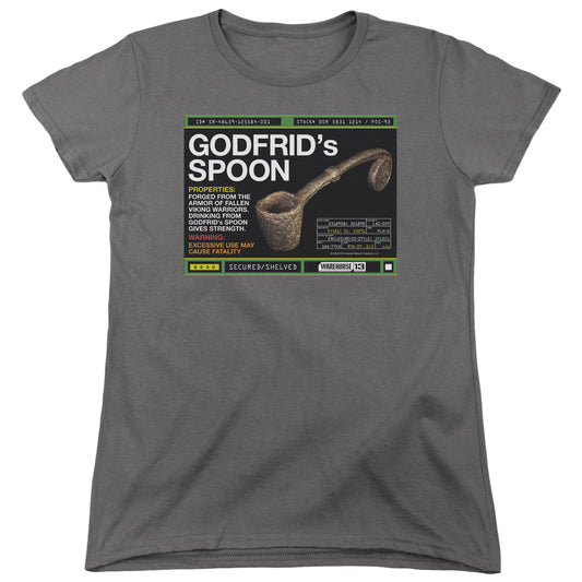Warehouse 13 - Godfrid Spoon - Short Sleeve Womens Tee - Charcoal T-shirt