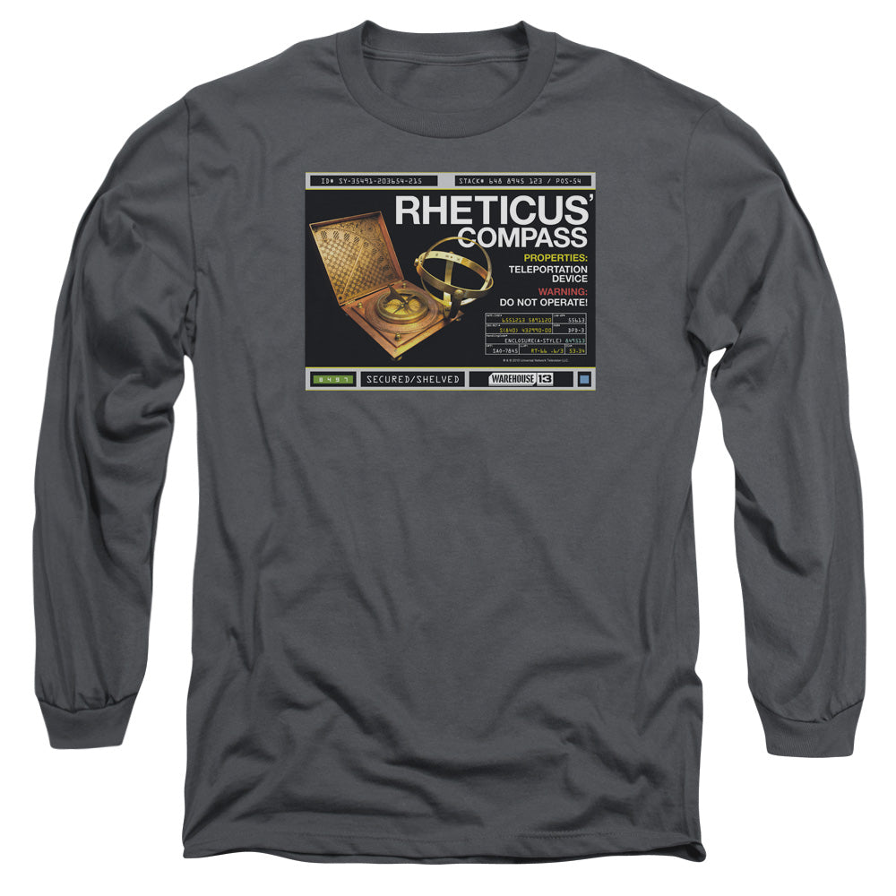 Warehouse 13 - Rheticus Compass - Long Sleeve Adult 18/1 - Charcoal T-shirt
