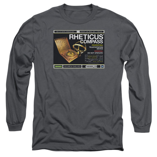 Warehouse 13 - Rheticus Compass - Long Sleeve Adult 18/1 - Charcoal T-shirt