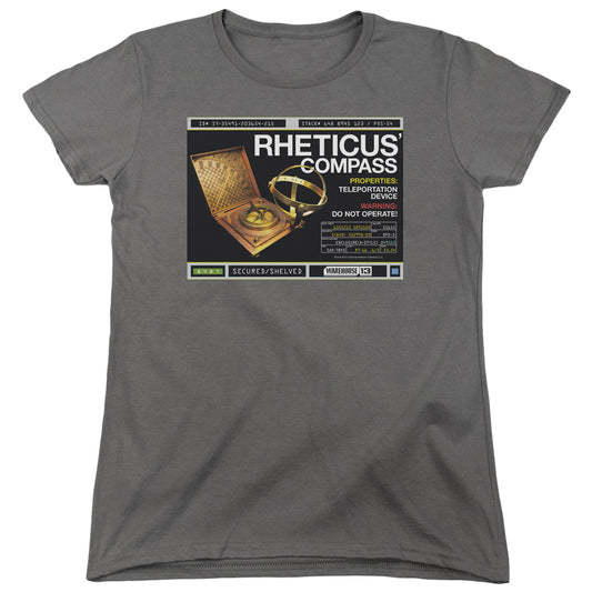 Warehouse 13 - Rheticus Compass - Short Sleeve Womens Tee - Charcoal T-shirt