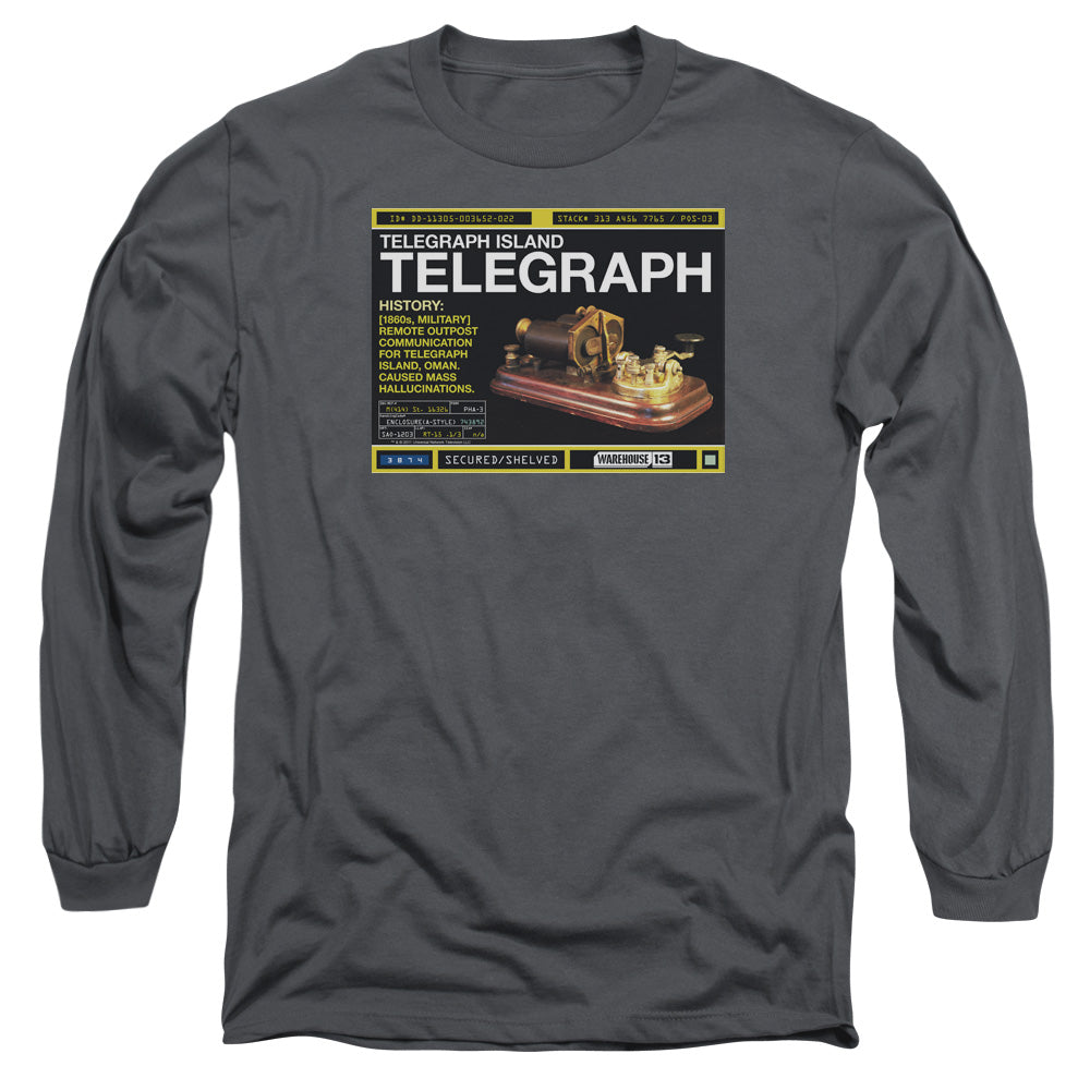 Warehouse 13 - Telegraph Island - Long Sleeve Adult 18/1 - Charcoal T-shirt
