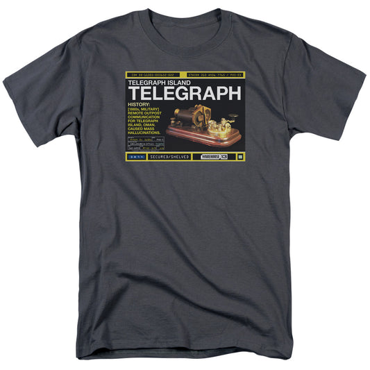 Warehouse 13 - Telegraph Island - Short Sleeve Adult 18/1 - Charcoal T-shirt