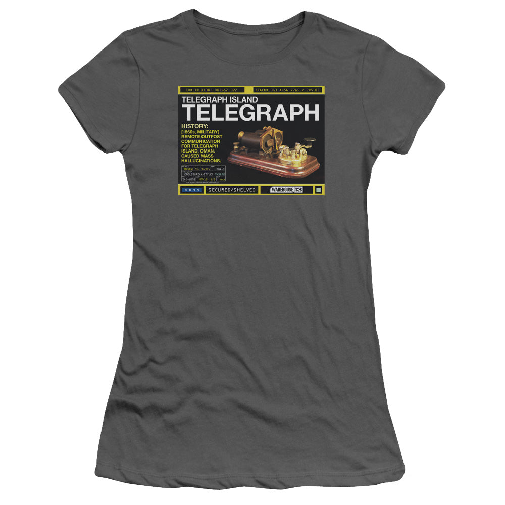 Warehouse 13 - Telegraph Island - Short Sleeve Junior Sheer - Charcoal T-shirt