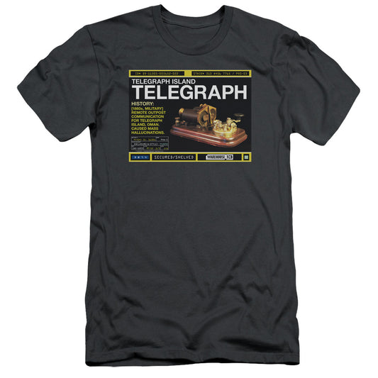 Warehouse 13 - Telegraph Island - Short Sleeve Adult 30/1 - Charcoal T-shirt