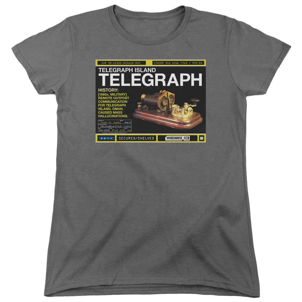 Warehouse 13 - Telegraph Island - Short Sleeve Womens Tee - Charcoal T-shirt