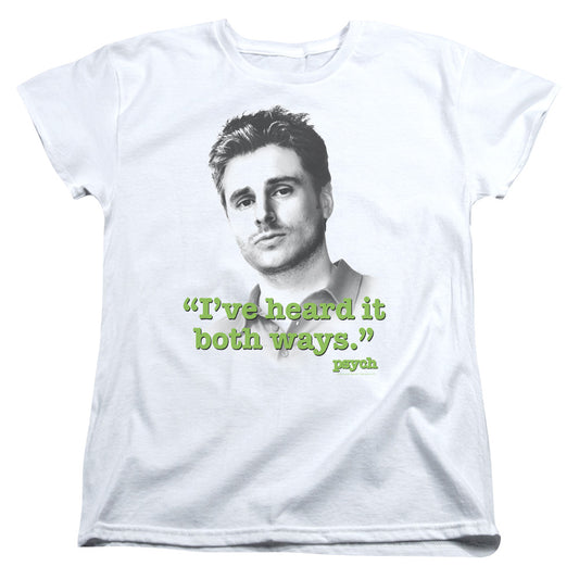 Psych - Both Ways - Short Sleeve Womens Tee - White T-shirt
