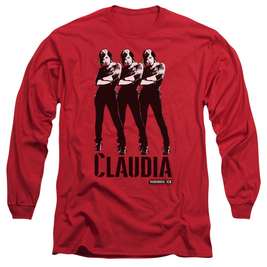 Warehouse 13 - Claudia - Long Sleeve Adult 18/1 - Red T-shirt