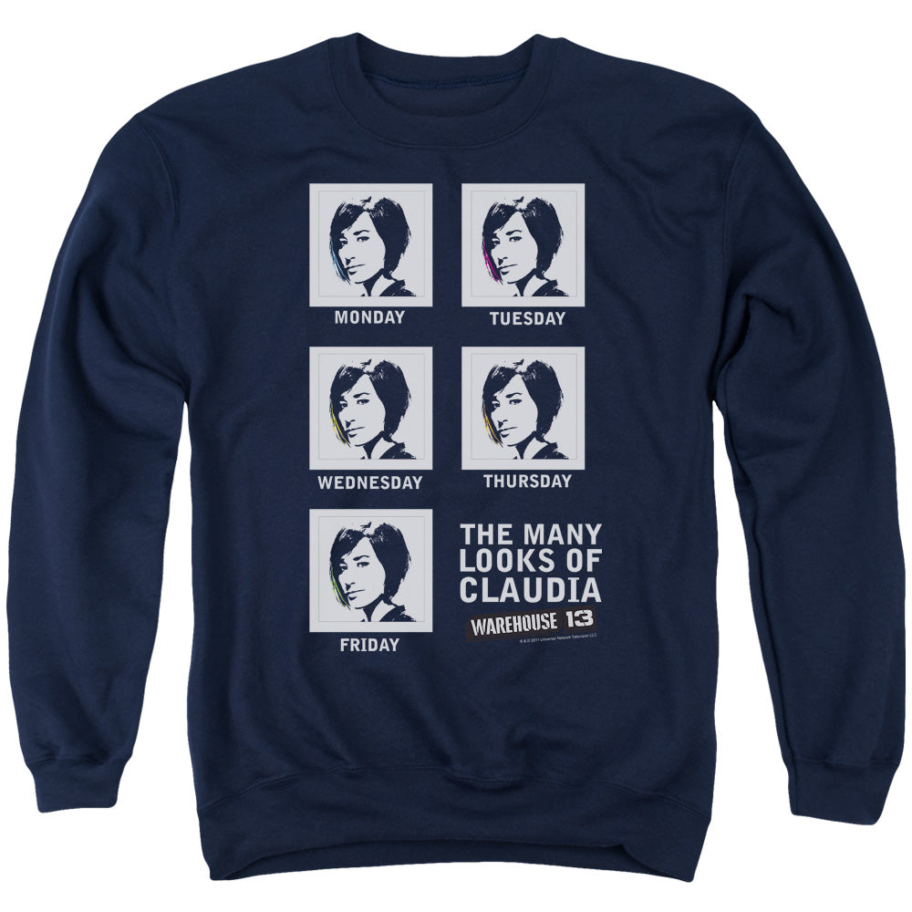 Warehouse 13 - Many Looks - Adult Crewneck Sweatshirt - Navy