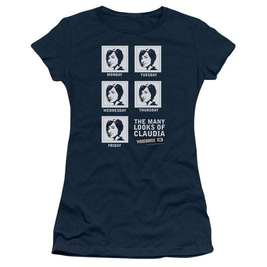 Warehouse 13 - Many Looks - Short Sleeve Junior Sheer - Navy T-shirt