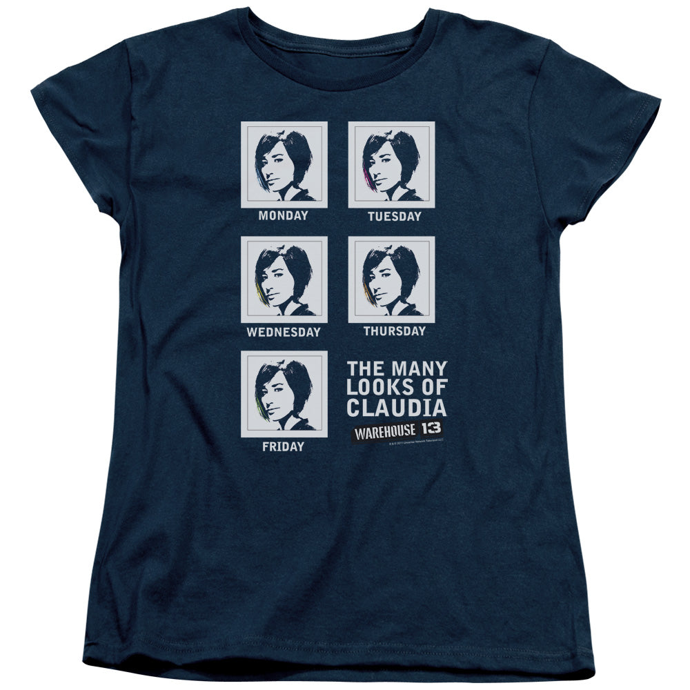 Warehouse 13 - Many Looks - Short Sleeve Womens Tee - Navy T-shirt