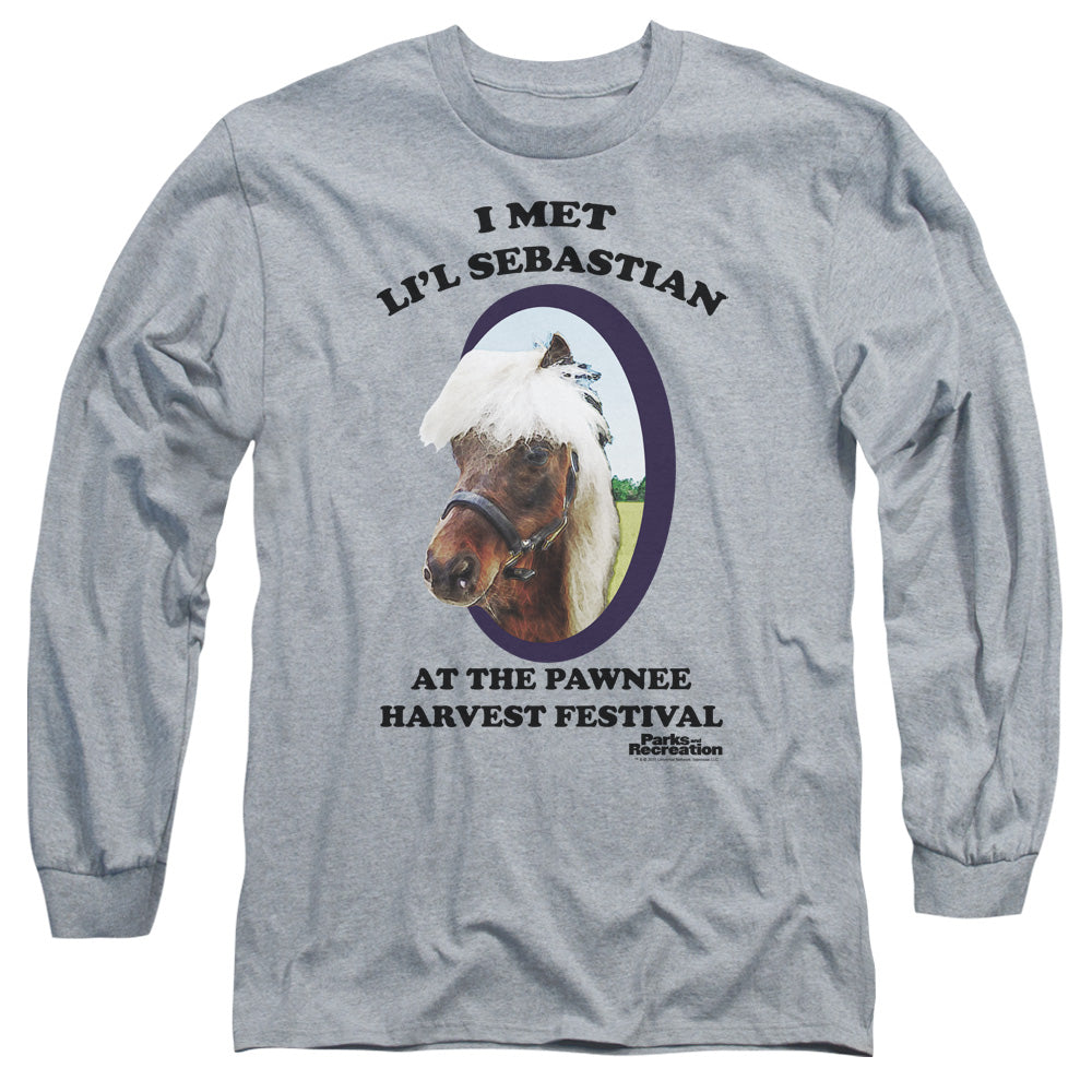 Parks And Rec - Lil Sebastian - Long Sleeve Adult 18/1 - Athletic Heather T-shirt