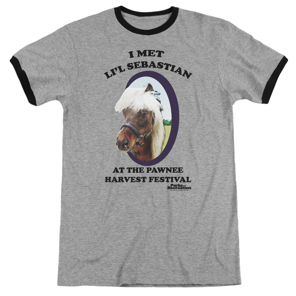 Parks And Rec - Lil Sebastian - Adult Ringer - Heather/black