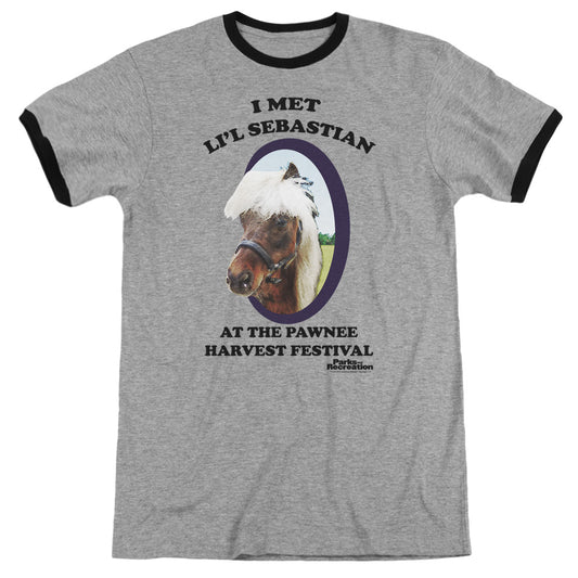 Parks And Rec - Lil Sebastian - Adult Ringer - Heather/black