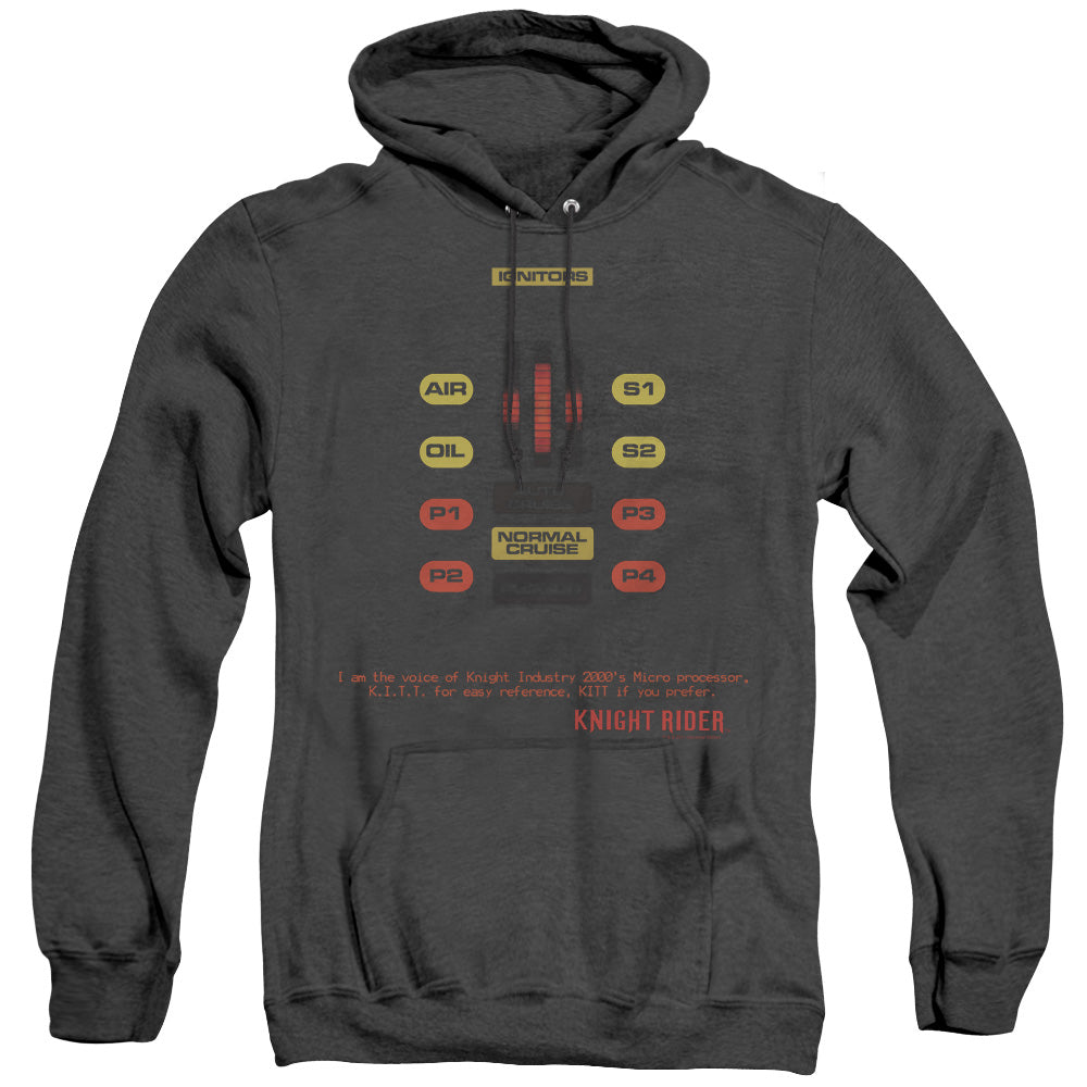 Knight Rider - Kitt Consol - Adult Heather Hoodie - Black