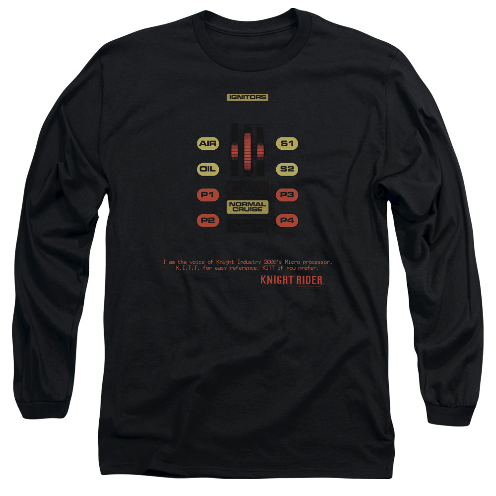 Knight Rider - Kitt Consol - Long Sleeve Adult 18/1 - Black T-shirt