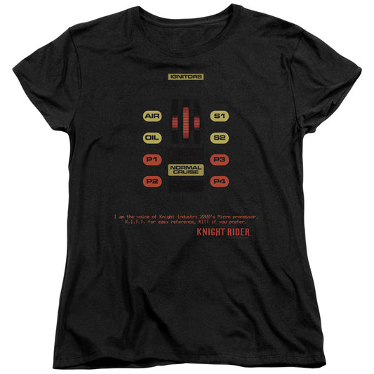 Knight Rider - Kitt Consol - Short Sleeve Womens Tee - Black T-shirt