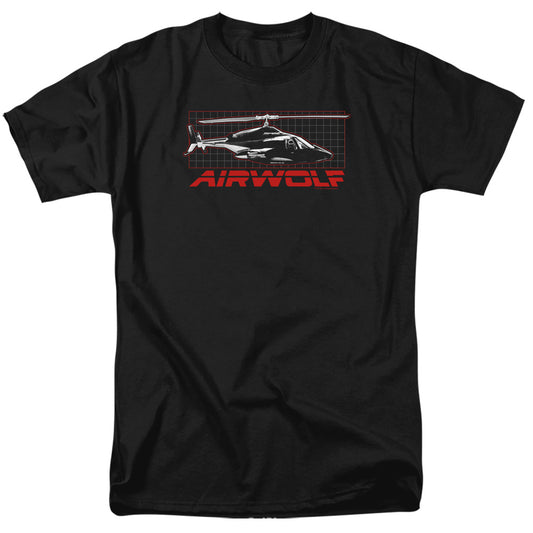 Airwolf - Grid - Short Sleeve Adult 18/1 - Black T-shirt