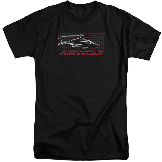 Airwolf - Grid - Short Sleeve Adult Tall - Black T-shirt