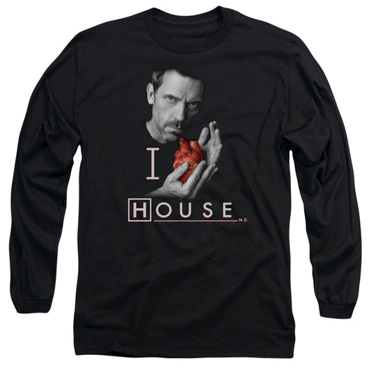 House - I Heart House - Long Sleeve Adult 18/1 - Black T-shirt
