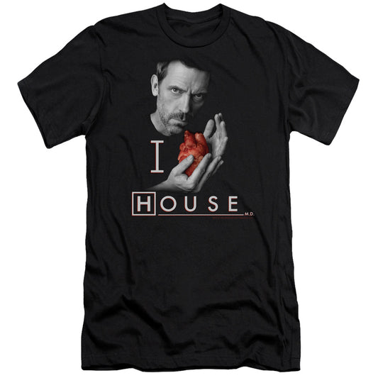 House - I Heart House - Short Sleeve Adult 30/1 - Black T-shirt