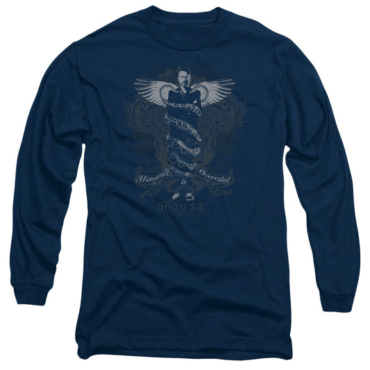 HOUSE HUMANITY IS OVERRATED - L/S ADULT 18/1 - NAVY T-Shirt