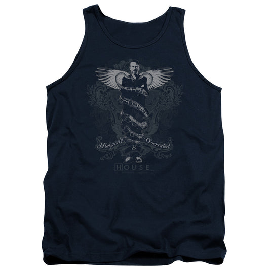 House - Humanity Is Overrated - Adult Tank - Navy