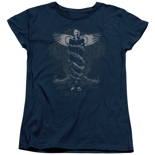 House - Humanity Is Overrated - Short Sleeve Womens Tee - Navy T-shirt